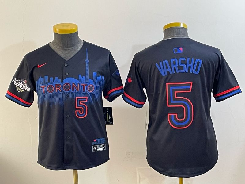 Youth 2025 Nike Toronto Blue Jays #5 Varsho Blue Game MLB Jersey 08->youth mlb jersey->Youth Jersey